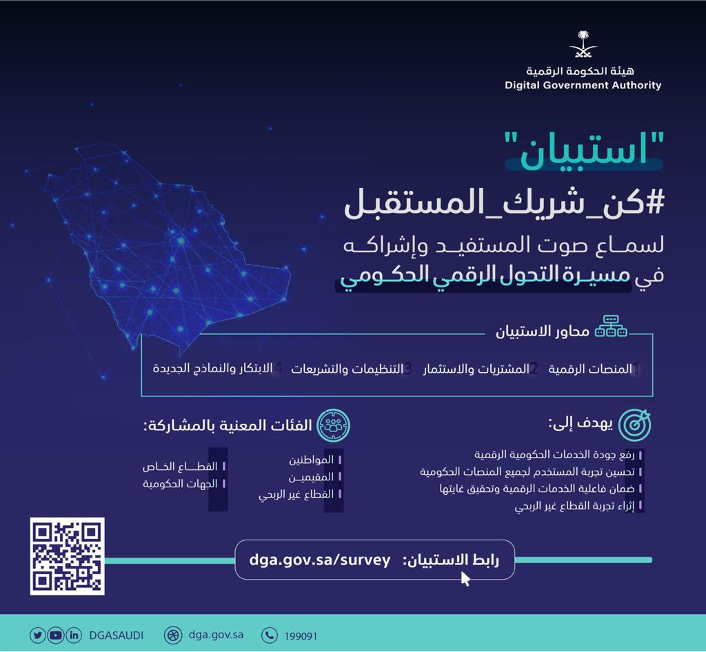 هيئة الحكومة الرقمية تقيس نسبة رضا المستفيدين عبر استبيان رقمي