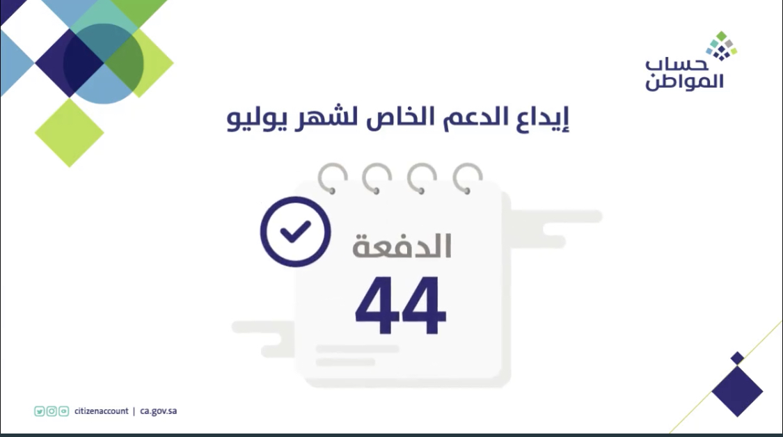 حساب المواطن : إيداع الدفعة الـ 44 في حسابات المستفيدين