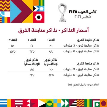 أسعار تذاكر بطولة كأس العرب 