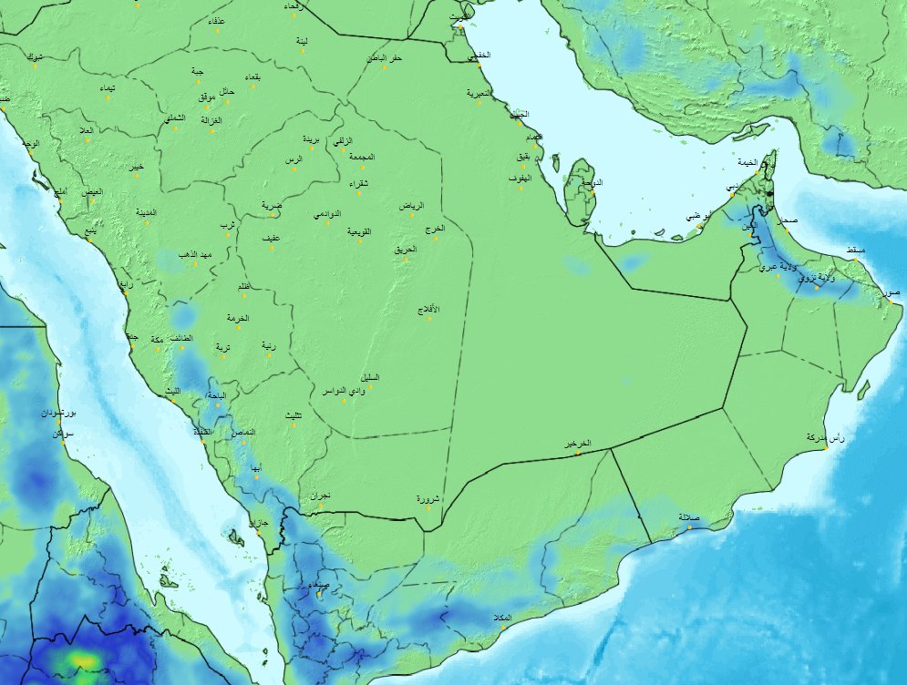 خريطة أمطار الرياض