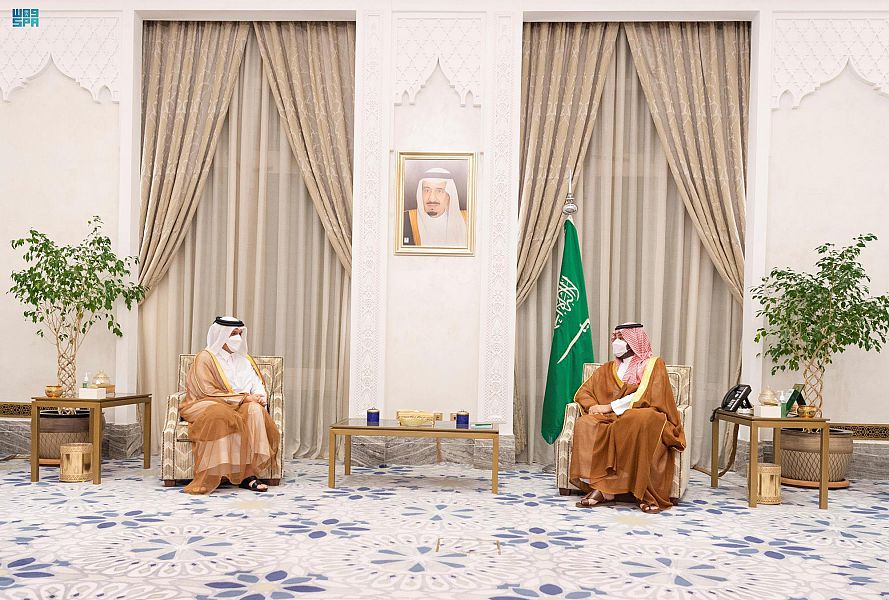 محمد بن سلمان يتسلم رسالة من أمير قطر