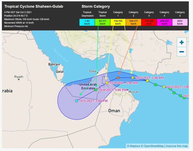المسند يتوقع تحركات الإعصار شاهين: سيلفظ أنفاسه في الربع الخالي - المواطن