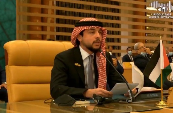 ولي عهد الأردن يدعم العالم للتكاتف لإيجاد حلول وتكوين ثقافة لحماية البيئة