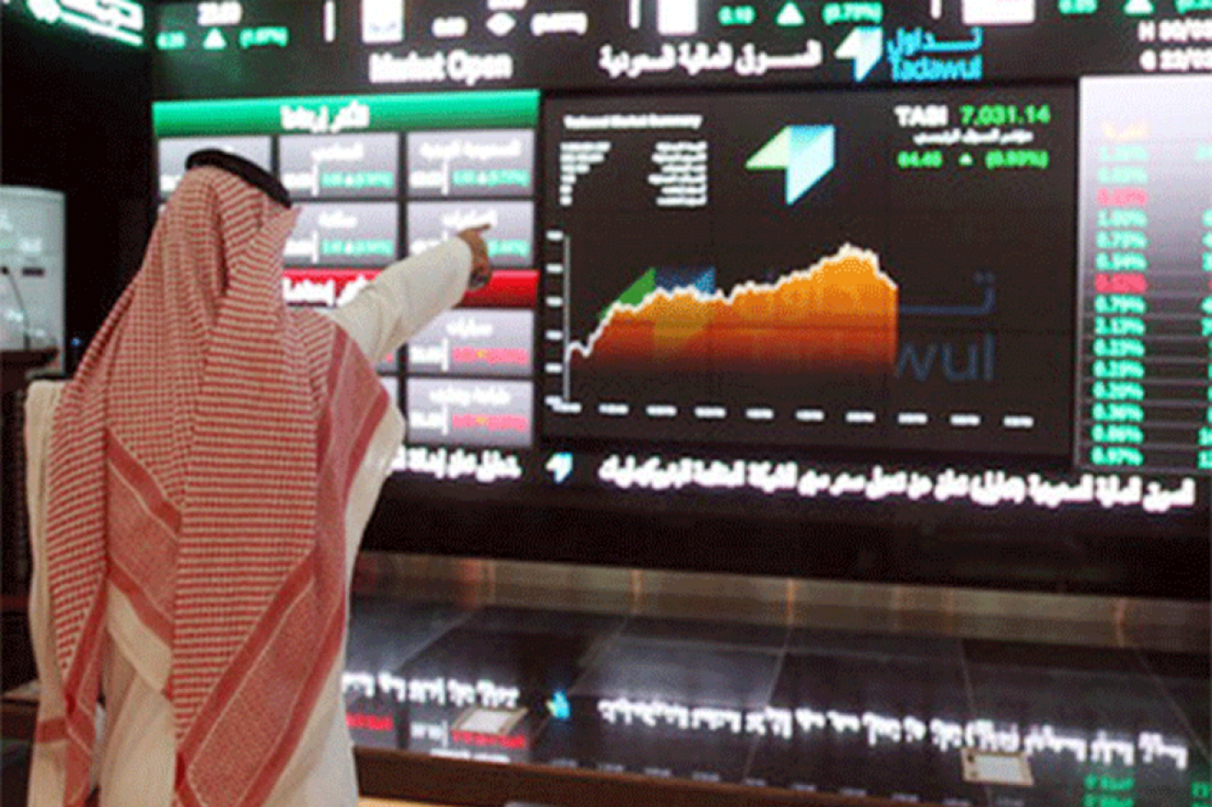 مؤشر سوق الأسهم السعودية يغلق مرتفعًا عند 12.769 نقطة
