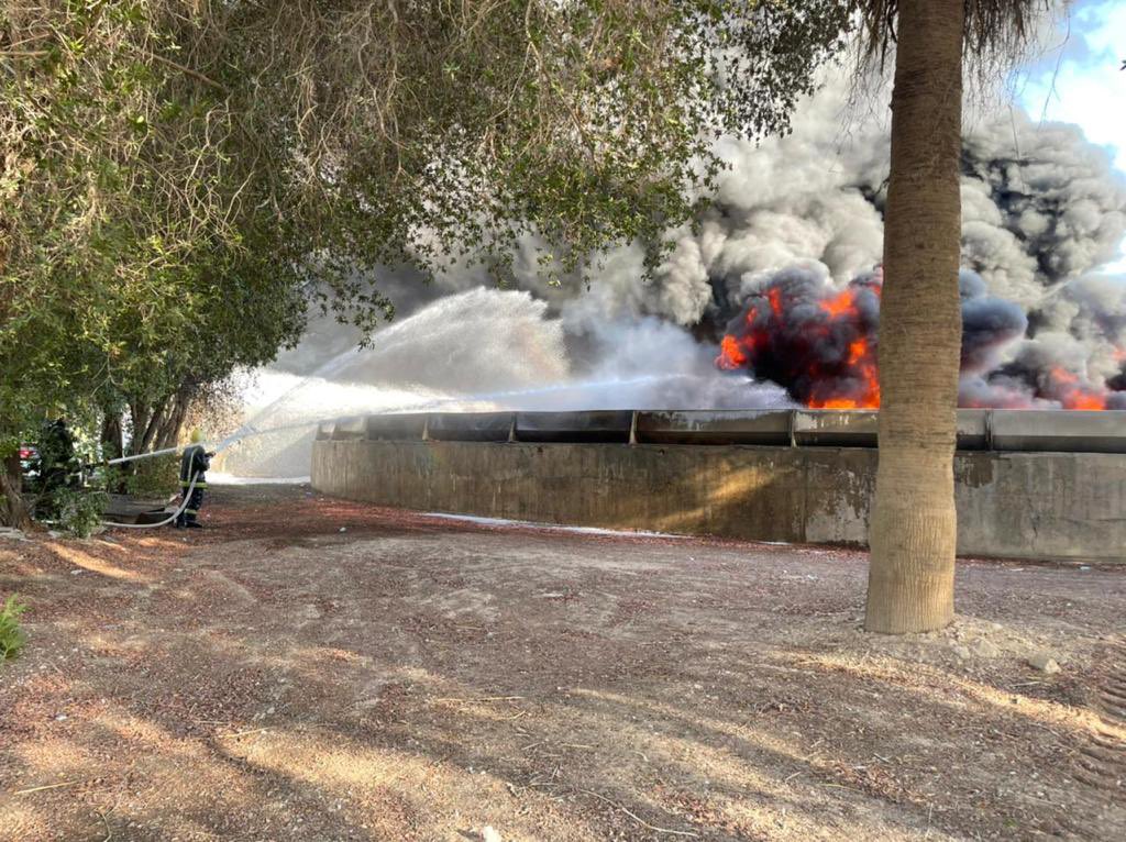 إخماد حريق داخل موقع إحدى الشركات جنوب الرياض