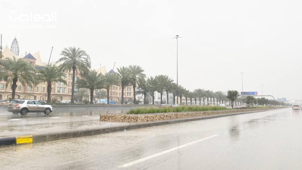 شاهد.. أمطار وبرد شرق الرياض
