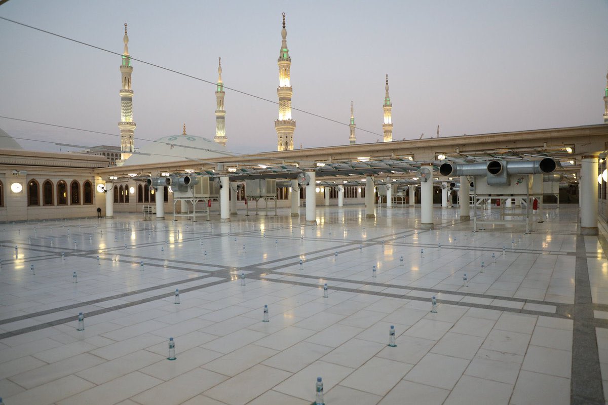 فتح سطح المسجد النبوي لصلاتي المغرب والعشاء