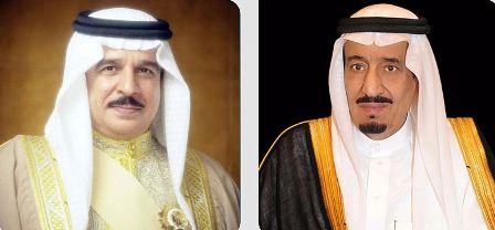 ملك البحرين وولي عهده يهنئان الملك سلمان بمناسبة يوم التأسيس