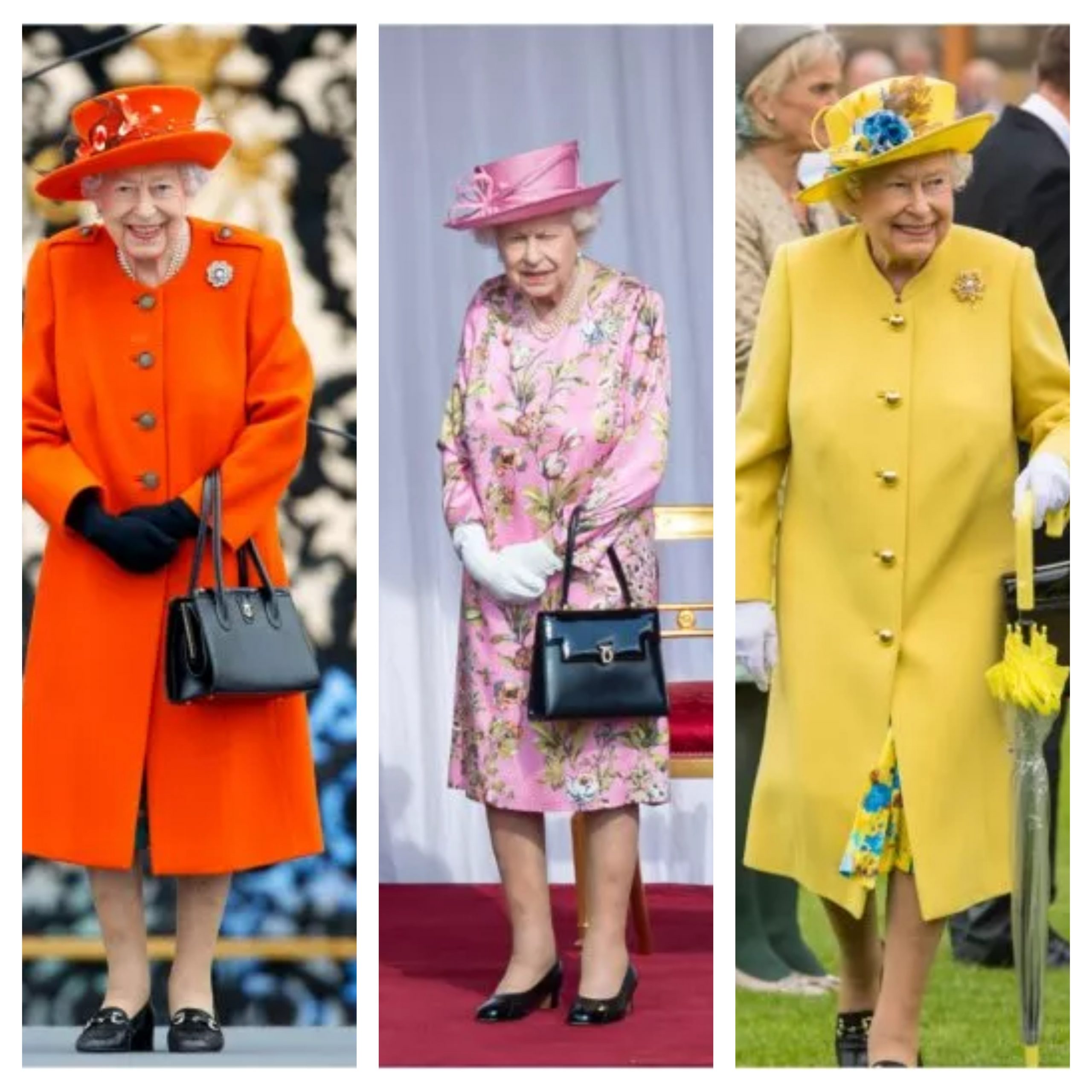 سر ملابس الملكة إليزابيث الملونة بألوان قوس قزح 