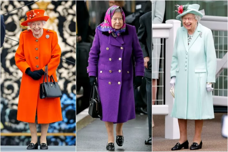 سر ألوان ملابس الملكة إليزابيث الملونة بألوان قوس قزح 