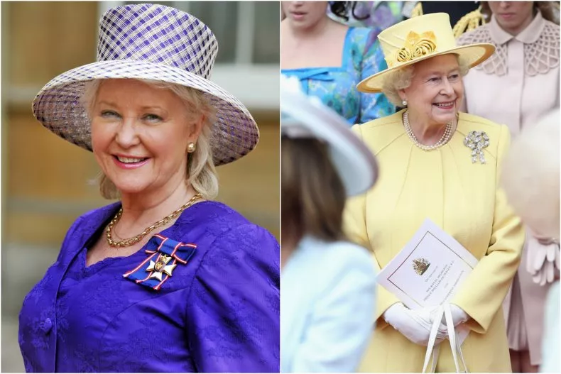 سر ألوان ملابس الملكة إليزابيث الملونة بألوان قوس قزح 