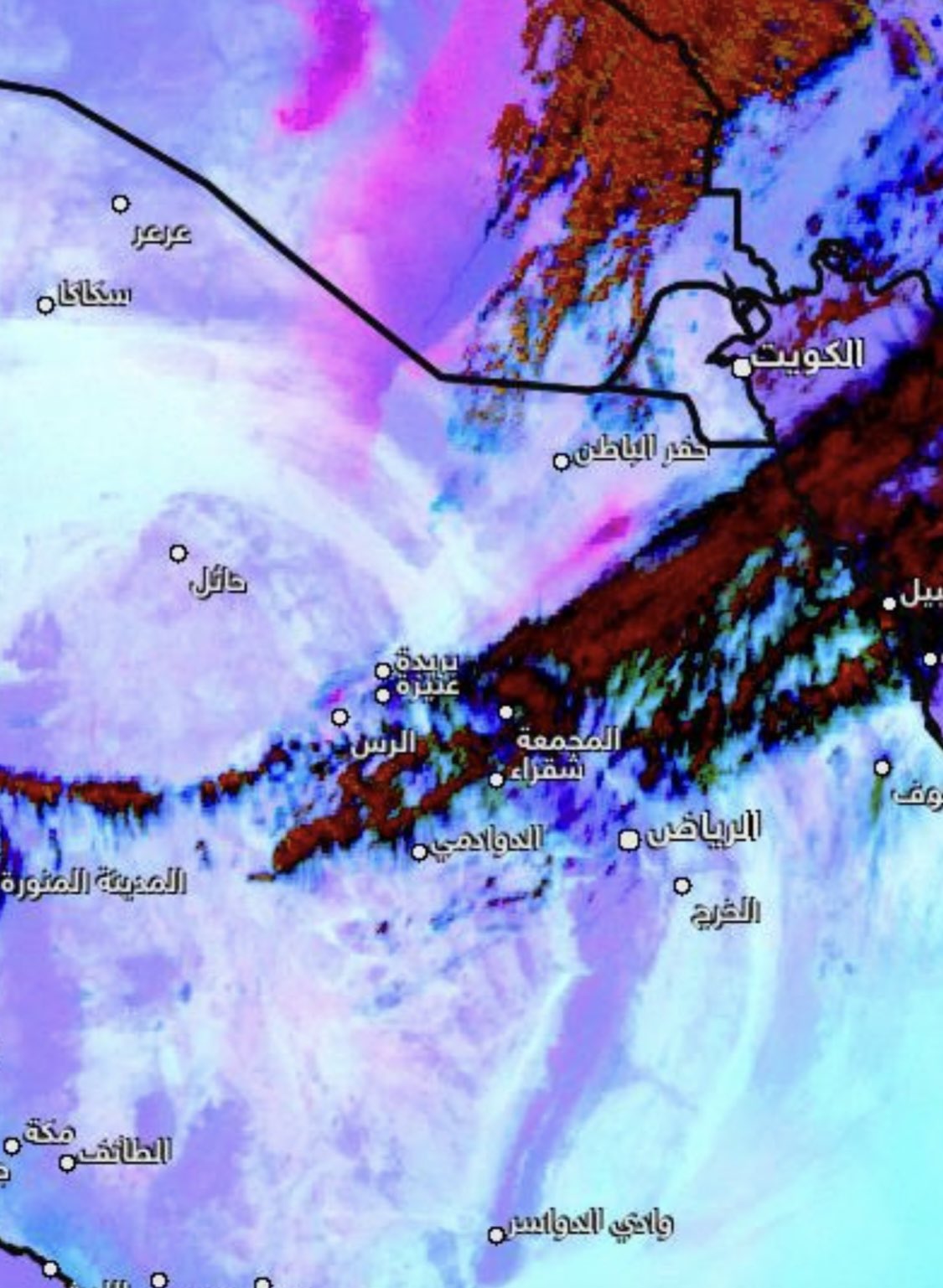 الحصيني: موجة غبار تزحف نحو محافظات شمال الرياض والشرقية