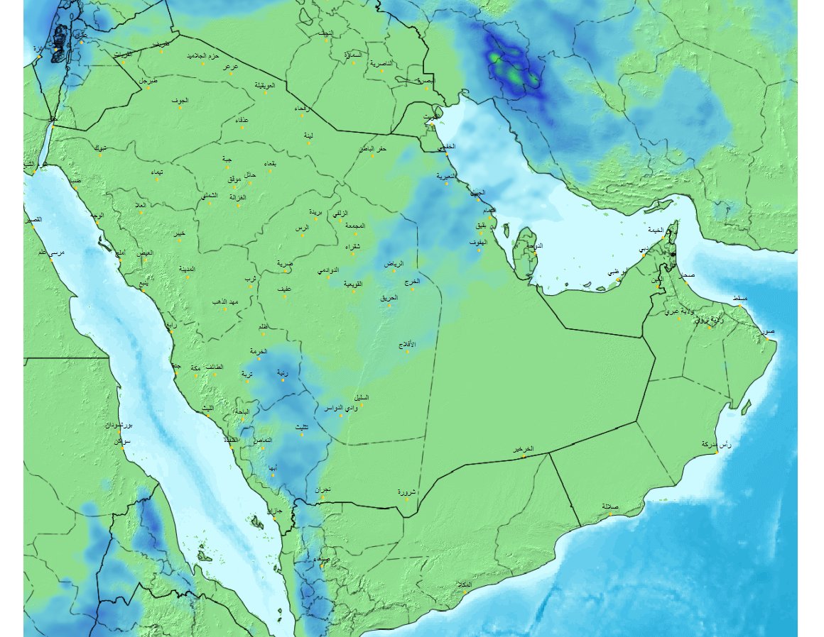 خرائط الطقس: رياح مغبرة وسحب ممطرة حتى الغد