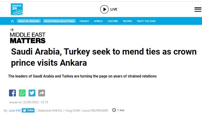 فرانس برس السعودية وتركيا نحو طريق جديد من العلاقات 