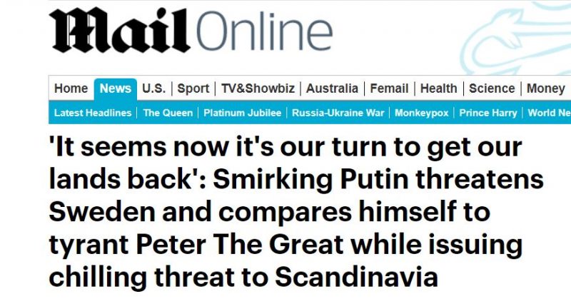 تهديد مخيف من بوتين للدول الاسكندنافية حان وقت استعادة أراضينا 