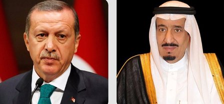 الملك سلمان يتلقى اتصالًا هاتفيًّا من رئيس تركيا
