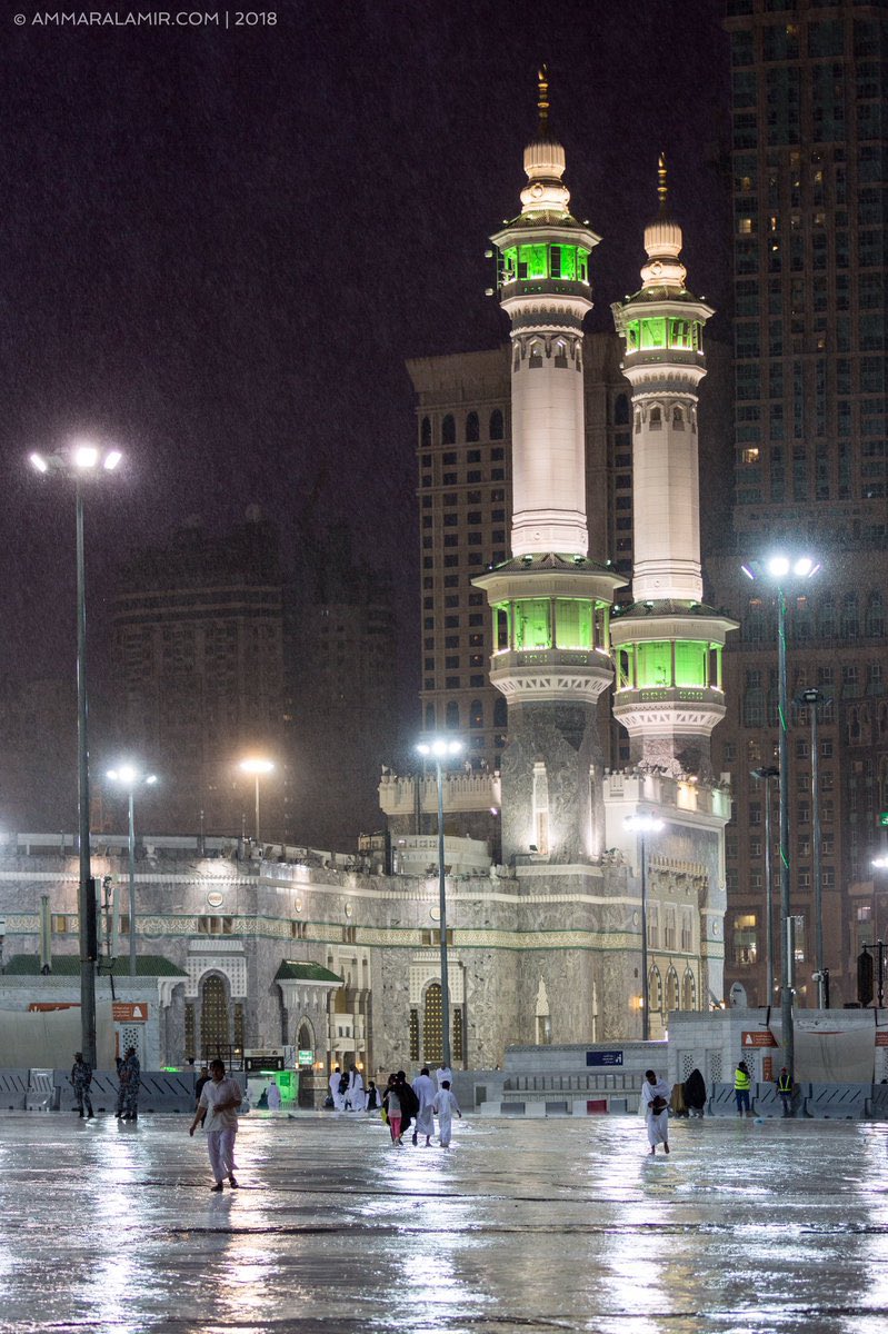 شاهد.. هطول الأمطار على المسجد الحرام