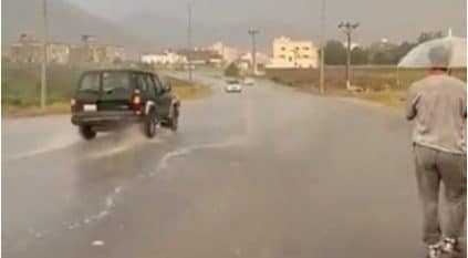 أمطار غزيرة على محافظة بارق
