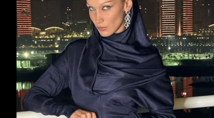 بيلا حديد بالحجاب في قطر