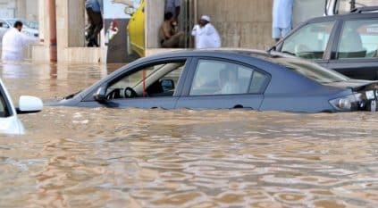 لقطات توضح حجم السيول في جدة