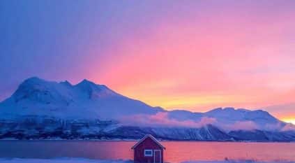 الشمس تغرب بعد دقائق من شروقها في النرويج