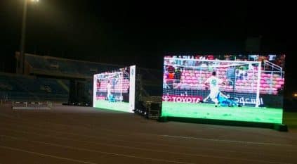 شاشات عملاقة لمشاهدة مباريات المنتخب السعودي في بدر