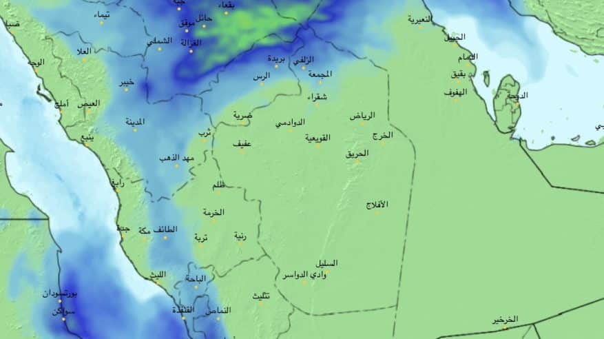 استمرار الأمطار وانخفاض درجات الحرارة لمدة يومين