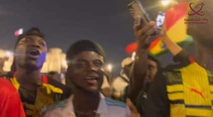 لقطات لاحتفالات جماهير غانا بكورنيش الدوحة