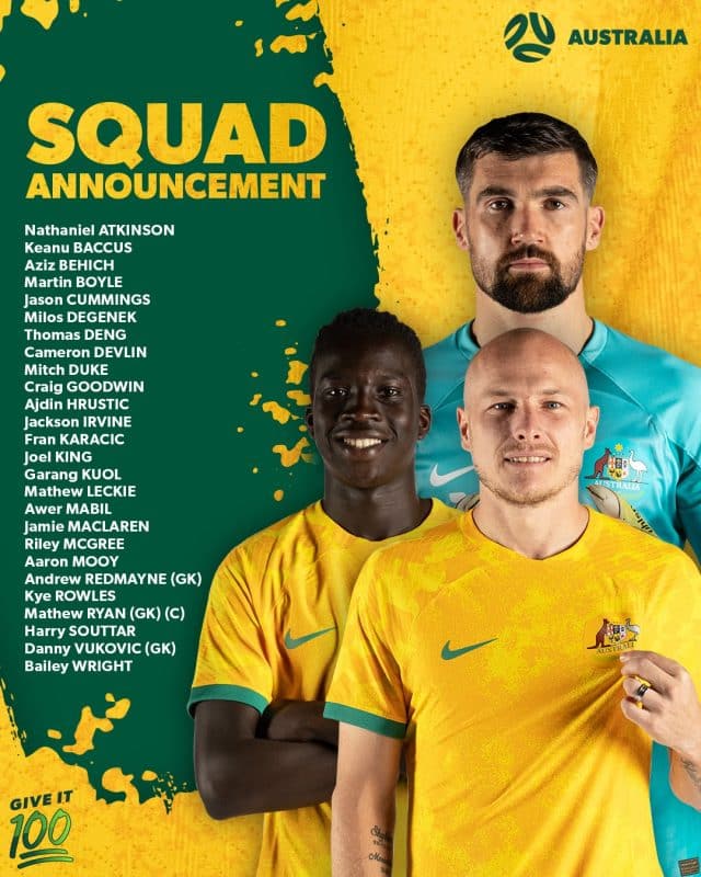 قائمة أستراليا في كأس العالم 2022