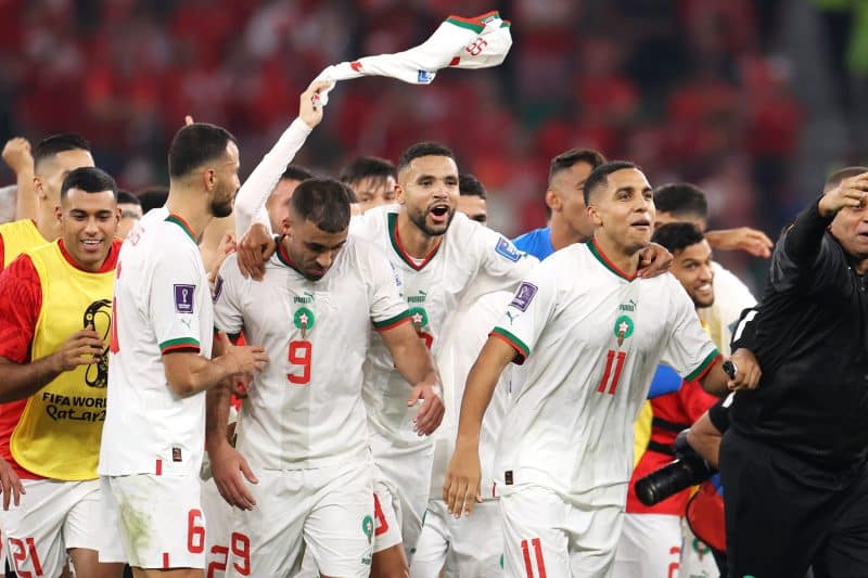 احتفالات منتخب المغرب