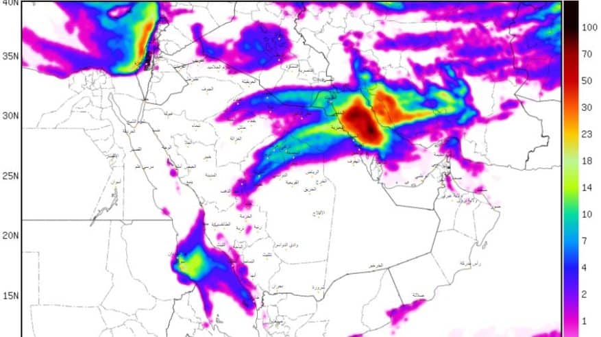 حالة ممطرة سابعة غدًا قوتها شمال الشرقية