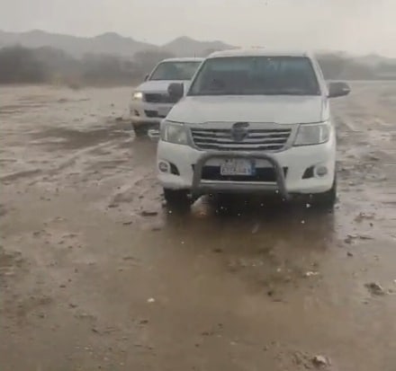 أمطار غزيرة على وادي الضيقة جنوب شرق الجرد بالقوز