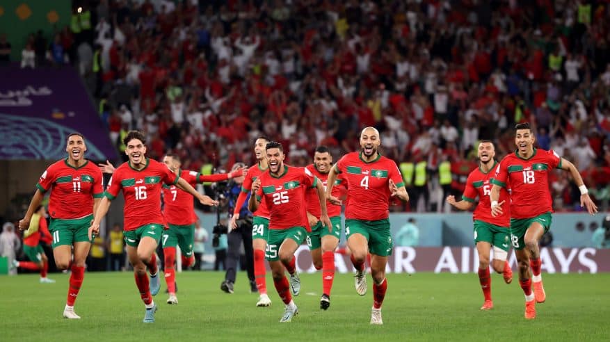 لقطات لاحتفال نجوم المغرب بالتأهل التاريخي