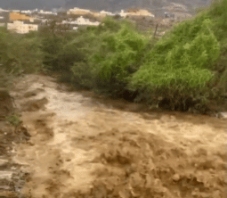 لقطات لجريان السيول بالباحة