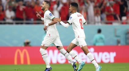منتخب المغرب يُنهي الشوط الأول متقدمًا بثنائية