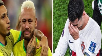 دموع كريستيانو رونالدو ونيمار في كأس العالم 2022