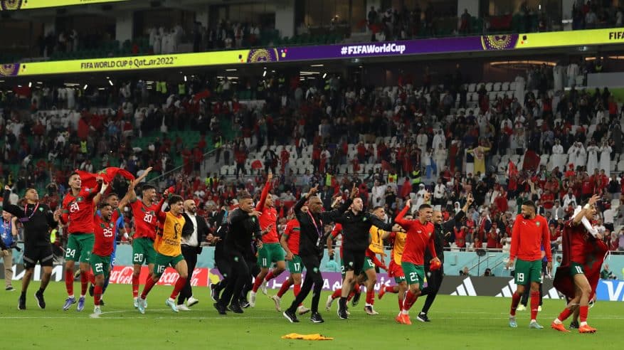 احتفالات لاعبي منتخب المغرب في ليلة لا تُنسى