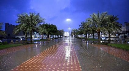 لقطات توثق أمطار المدينة المنورة وتوقعات باستمرارها
