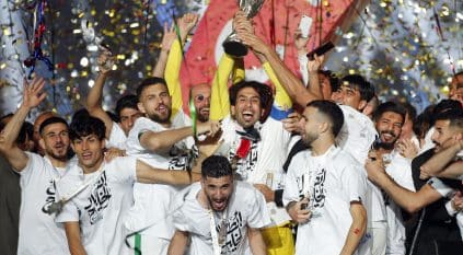 منتخب العراق يحتفل بلقبه الرابع في كأس الخليج