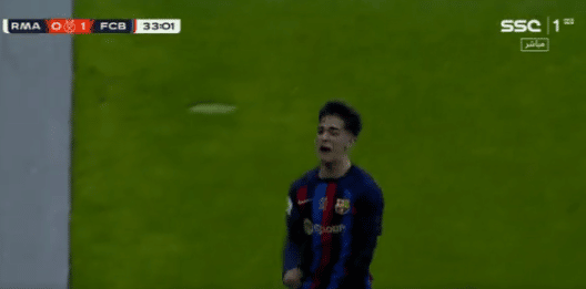 جافي يفتتح التسجيل لـ برشلونة في نهائي السوبر الإسباني