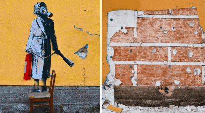 مخرب جدارية بانكسي بأوكرانيا يواجه السجن 12 عامًا