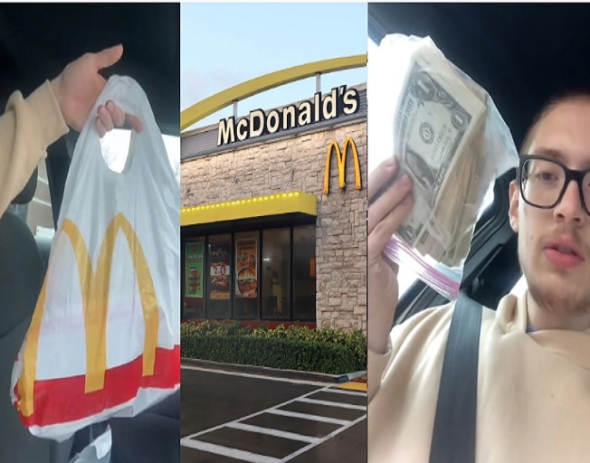 رجل يعثر على 5000 دولار في ساندوتش سجق من ماكدونالدز