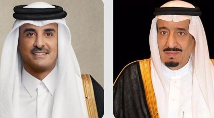 أمير قطر ونائبه يهنئان الملك سلمان بـ ذكرى يوم التأسيس