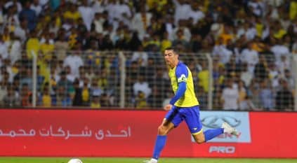 كريستيانو رونالدو في ظهوره الإعلامي الأول بالسعودية: سعيد بأهدافي الأربعة