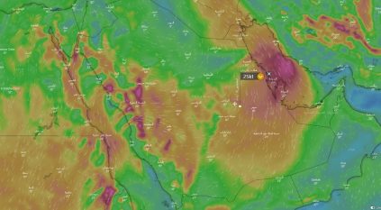 توقعات بأمطار متفرقة ورياح مغبرة خلال 24 ساعة