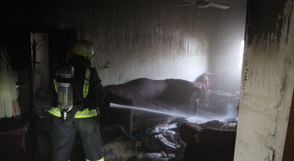 مدني الطائف ينقذ 4 أطفال إثر حريق شقة بحي الشهداء
