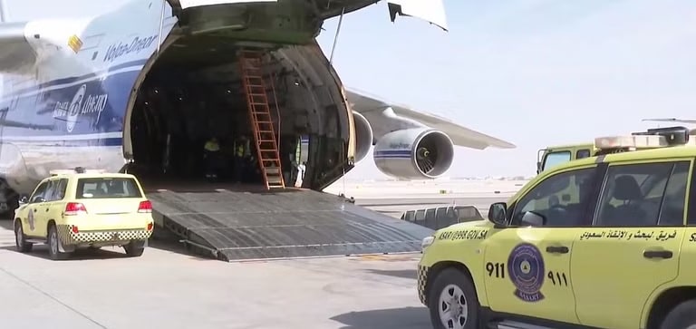 شحن معدات فريق الإنقاذ السعودي لدعم منكوبي تركيا