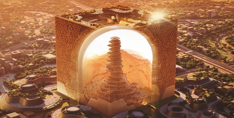 مزايا هندسية فريدة بـ مكعب الرياض كأحد أكبر المعالم