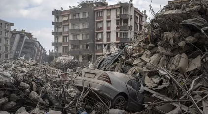 انهيار المبانى فى سوريا بعد زلزال هاتاى التركية الأخير