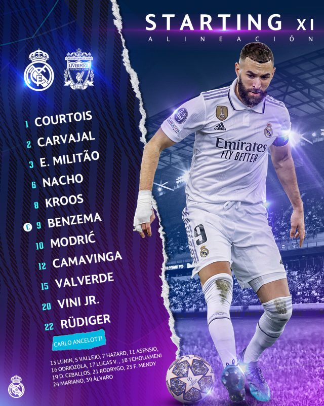 تشكيل ريال مدريد لمواجهة ليفربول